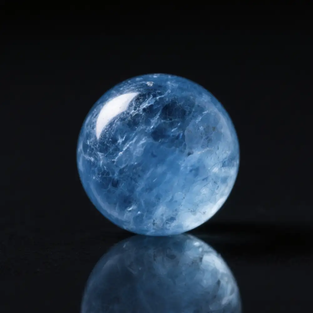 Water element natural crystal sphere (blue lace agate) for calming energy jewelry designs, part of the five elements crystal collection