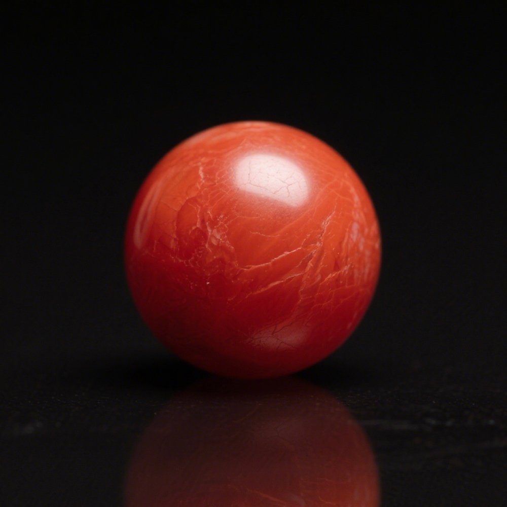 Fire element natural crystal sphere (red quartz) for energy-balancing jewelry designs, part of the five elements crystal collection