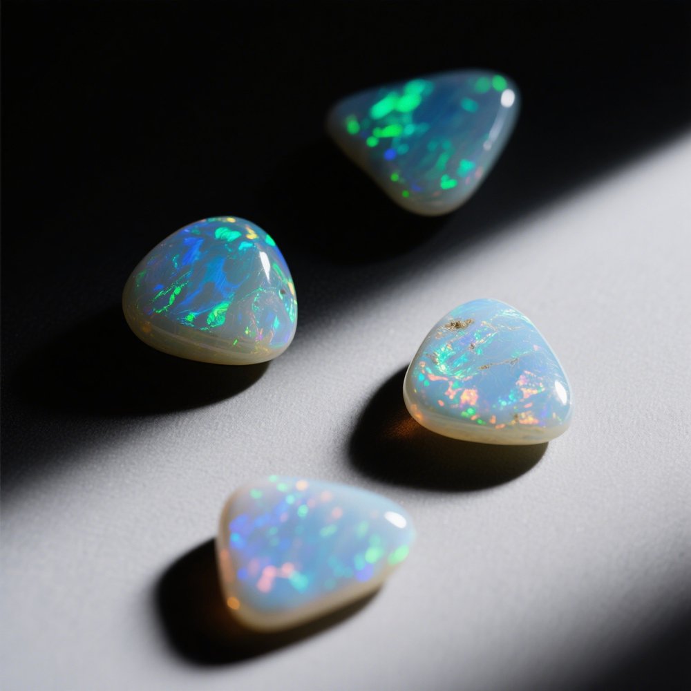 Freeform natural opal stones with iridescent colors, loose gemstones for handmade jewelry making