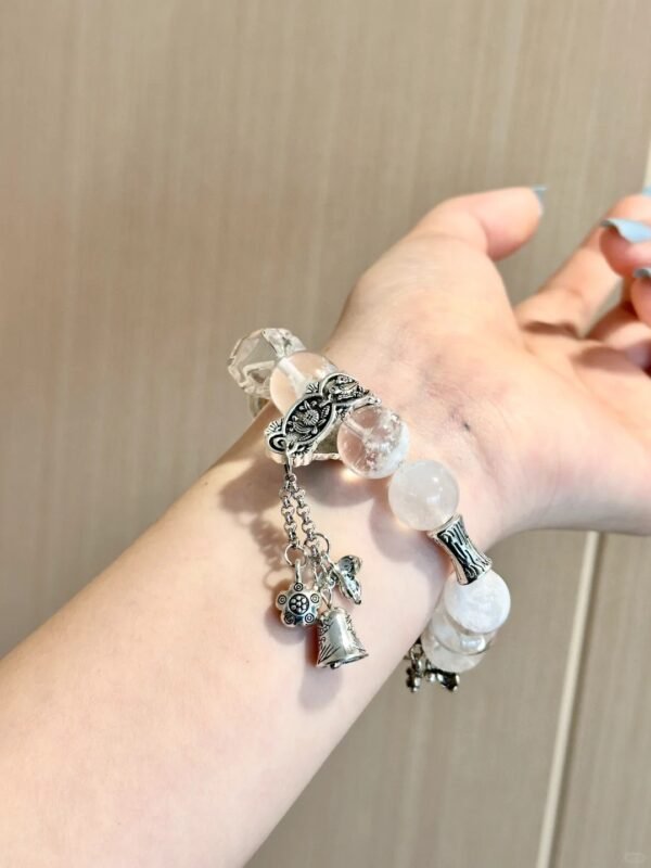 Wrist detail of crystal bracelet! Light through crystals