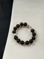 Stacked Ice Obsidian Bracelets, Black-White Contrast, Water-Metal Energy Shows Daily Versatility