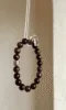 Hanging red tiger’s eye bracelet! 10mm reddish-brown beads with tiger stripes + silver charms, so edgy