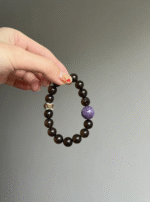 Multi-Angle 10mm Smoky Quartz & Charoite Bracelet, Charoite & Smoky Match, Earth-Wood-Metal Energy Shows Diverse Charm