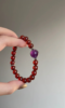 8mm Garnet & Amethyst Bracelet Held, Red-Purple Contrast, Fire-Water-Metal Energy Boosts Spiritual Edge