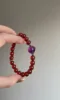 8mm Garnet & Amethyst Bracelet Held, Red-Purple Contrast, Fire-Water-Metal Energy Boosts Spiritual Edge