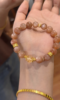 Held Sunstone & Silver-Gold Bracelet, Warm Brown Beads with Silver-Gold Accents, Fire-Gold Energy Unleashes Warm Creativity
