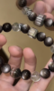 Detail of Black Rutilated Quartz Bracelet, Silver Spacers Accent, Water-Wood-Metal Hides Destiny Whispers