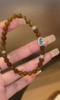 Detail of Nephrite Sugar Jade & Aquamarine Gourd Bracelet, Brown-Oily Sugar Jade, Aquamarine Gourd with Silver-Gold Plating, Earth-Water Energy Shows Gentle Protection