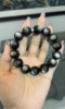 Held Silver Sheen Obsidian & Silver Bracelet, Shiny Black Beads with Silver Accents, Water-Metal Energy Unleashes Protection Power