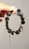 Held Double-Eye Silver Sheen Obsidian & Black Tourmaline Bracelet, Multi-Gem Edge, Water-Metal Shows Dark Awakening