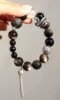 Held Double-Eye Silver Sheen Obsidian & Black Tourmaline Bracelet, Multi-Gem Edge, Water-Metal Shows Dark Awakening