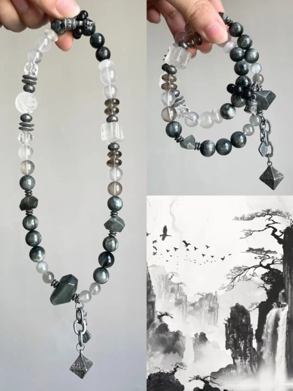 Bracelet with Ink-Wash Background, Neo-Chinese Spiritual Exploration, Fate Mastery Soars