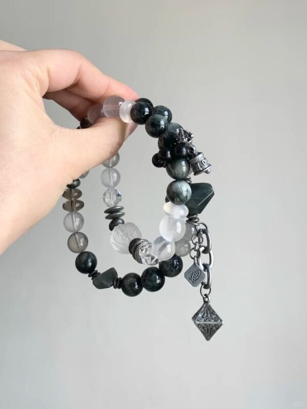 Silver Geometric Pendant Close-Up, Metal Manifestation Totem, Empowers Fate Breakthrough