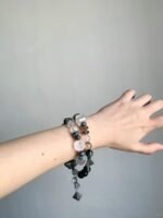 Multi-Layered Milky Quartz & Smoky Quartz Detail, 7-15mm Size, Five Elements Hide Landscape Whispers