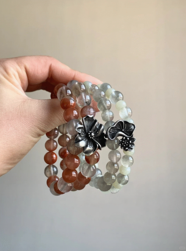 Bracelet with Bamboo Vibe, Five Elements Cycle Drives Spirituality, Lotus Fragrance Boosts Fate Elevation