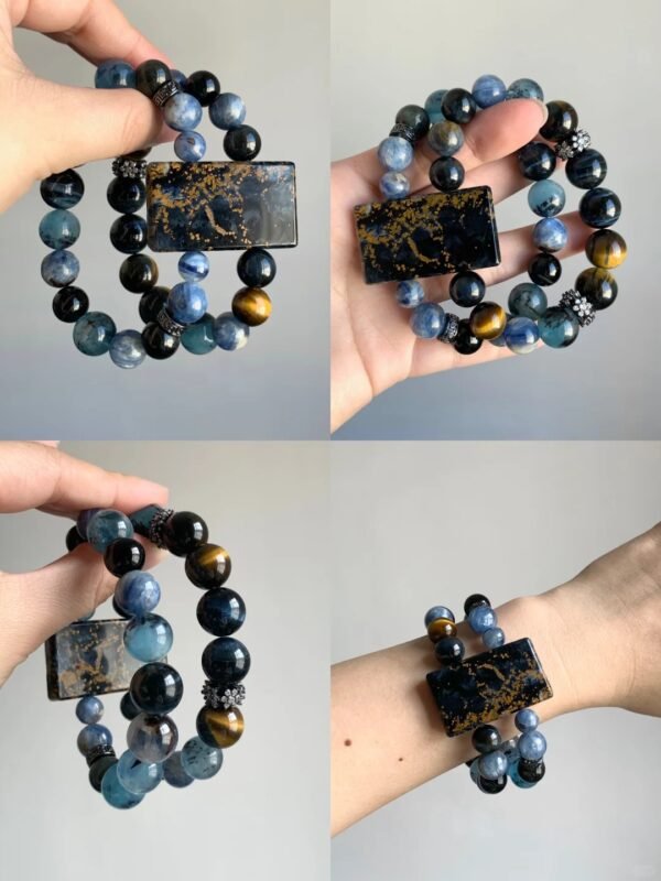 Bracelet with Ocean Vibe, Five Elements Cycle Drives Awakening, Deep Blue Boosts Fate Elevation