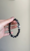 Close-Up of 8mm Silver Obsidian Bracelet, Silver Sheen Reveals Water Energy Code