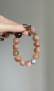 Hand-Holding Orange Moonstone Bracelet, Orange Glow, Smoky Quartz & Silver Resonance, Fire-Earth-Metal Energy Manifests