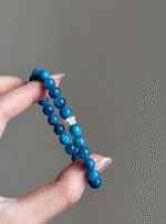 Close-Up of Blue Apatite & Silver, Water-Metal Transformation