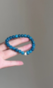 Hand-Holding 6mm Blue Apatite Bracelet, Silver Accents, Water-Metal Energy Awakens