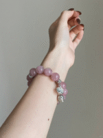Close-Up of Madagascar Rose Quartz & Silver, Fire-Metal Transformation