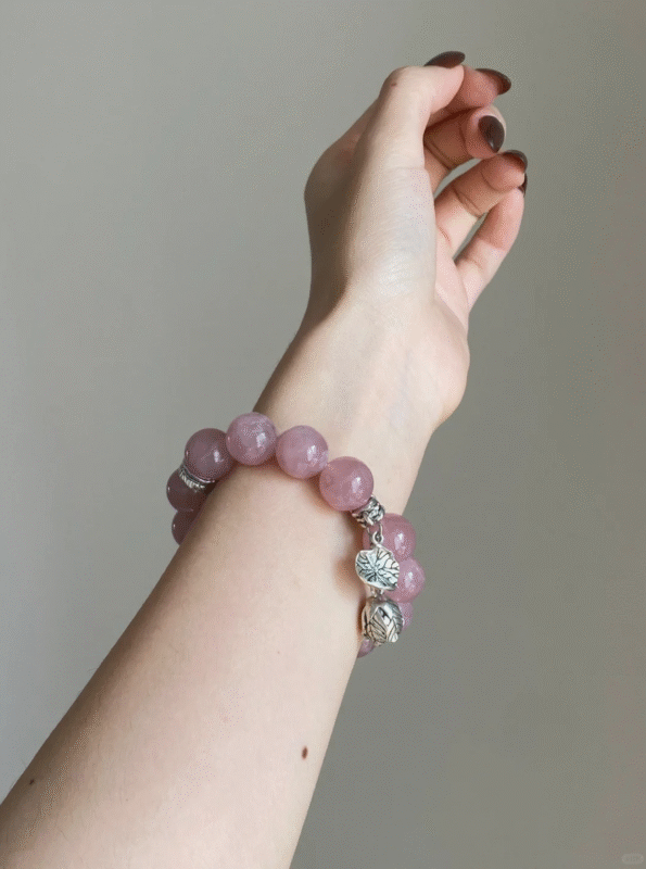 Close-Up of Madagascar Rose Quartz & Silver, Fire-Metal Transformation