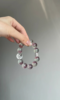 Hand-Holding Bi-Color Fluorite & Clear Quartz Bracelet, Purple-Transparent Streaks, Water-Metal Energy Awakens
