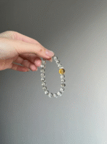 Dual-View of Chlorite Quartz Bracelet, Phantom & Citrine Clash, Wood-Fire Blast