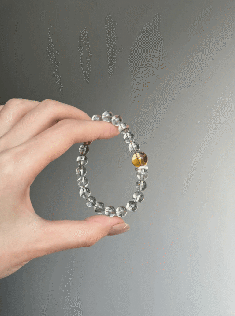 Wearing Chlorite Quartz Bracelet, Phantom Layers & Citrine Flow, Wood-Earth Transformation