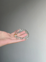 Close-Up of 8mm Chlorite Quartz Bracelet, Phantom Layers Reveal Wood Energy Code
