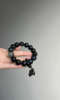 Wrist-Worn Blue Tiger's Eye Bracelet, Tiger Eye & Gray Rabbit Hair Resonance, Water Energy Manifests