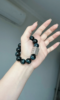 Palm-Holding Lightning Blue Tiger's Eye Bracelet, Metal Energy Transforms