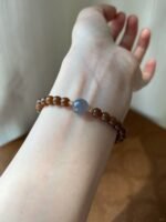 Wrist Close-Up of 6mm Sugar Jade × 10mm Icy Lavender, Earth-Water-Metal Size Resonance