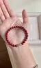 Palm Displaying Cinnabar × Hetian Jade Bracelet, Fire-Earth Energy Manifests Protection