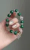 Wrist-Wearing Malachite × Silver Bracelet, Wood-Water-Gold Cycle Unfolds for Protection