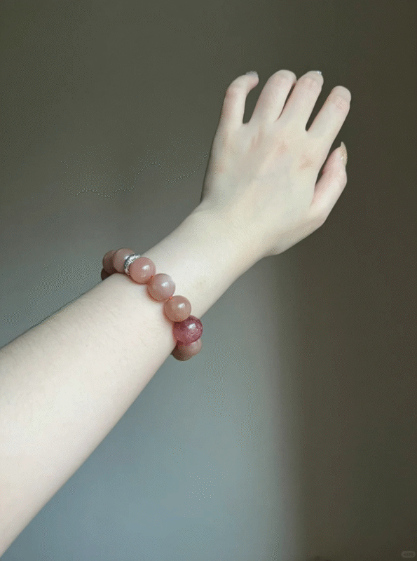 Wrist-Wearing Orange Moonstone × Silver Bracelet, Fire-Metal Cycle Protects Luck