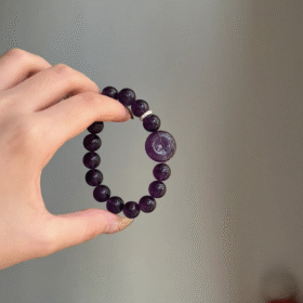 Hand-Touching Amethyst Bracelet, Water-Metal Sync Boosts Mental Focus