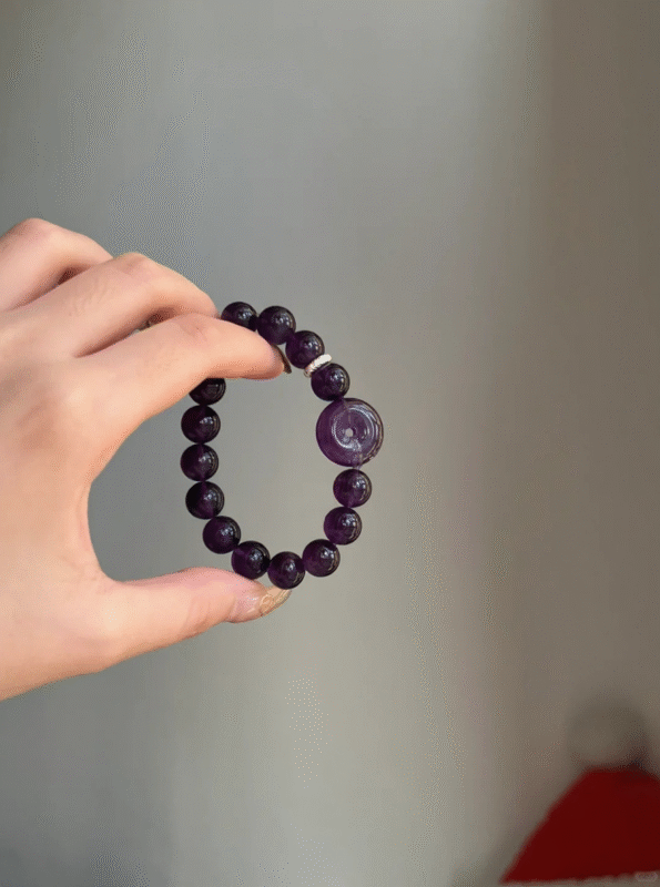 Hand-Touching Amethyst Bracelet, Water-Metal Sync Boosts Mental Focus