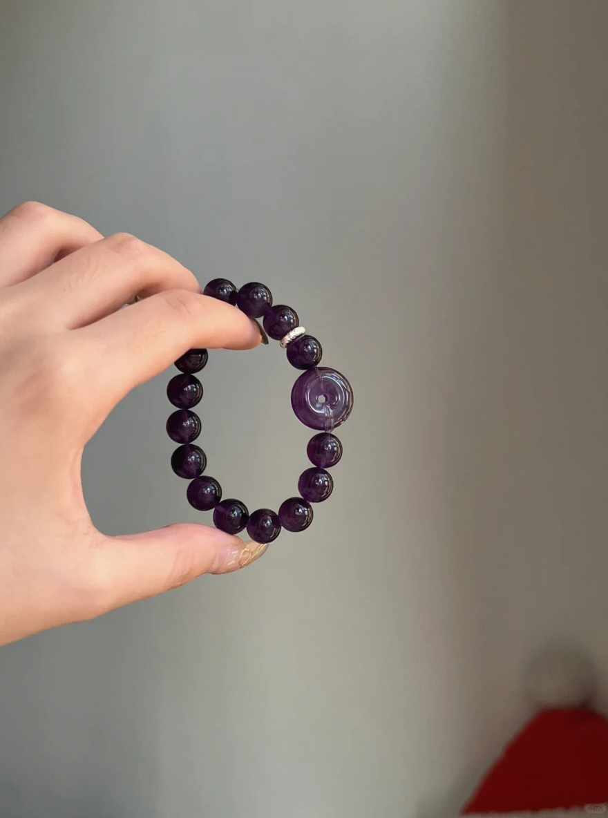 Hand-Touching Amethyst Bracelet, Water-Metal Sync Boosts Mental Focus