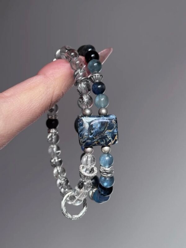 Close-Up of Pietersite Square, Water Veins Carve Inspiration Spells, Water-Metal Cycle Manifests