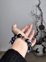 Wrist-Wearing Blue Multi-Gem Bracelet, Silver Anchors Spiritual Focus