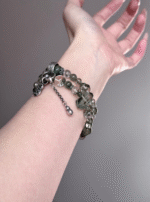 Wrist-Wearing Green Phantom Bracelet, Silver & Tourmaline Quartz Anchor Vitality