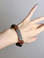 Hand-Touching Tea Crystal Bracelet, Earth-Fire-Metal Sync Boosts Mental Stability