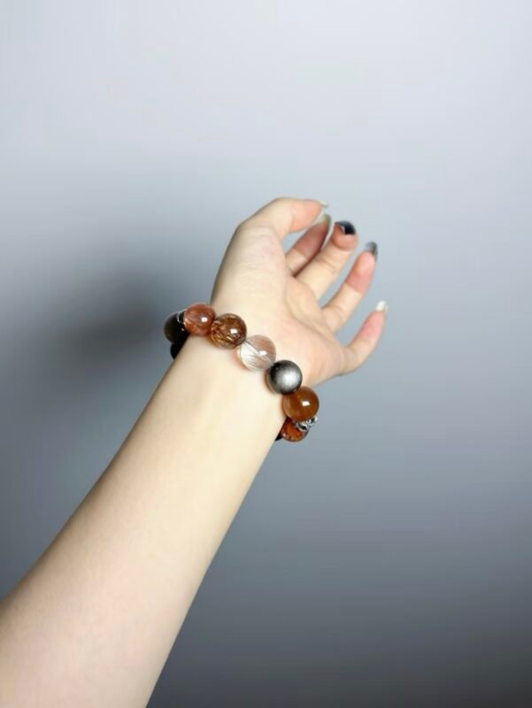 Wrist-Wearing Mars Crystal Bracelet, 925 Silver Anchors Action Energy