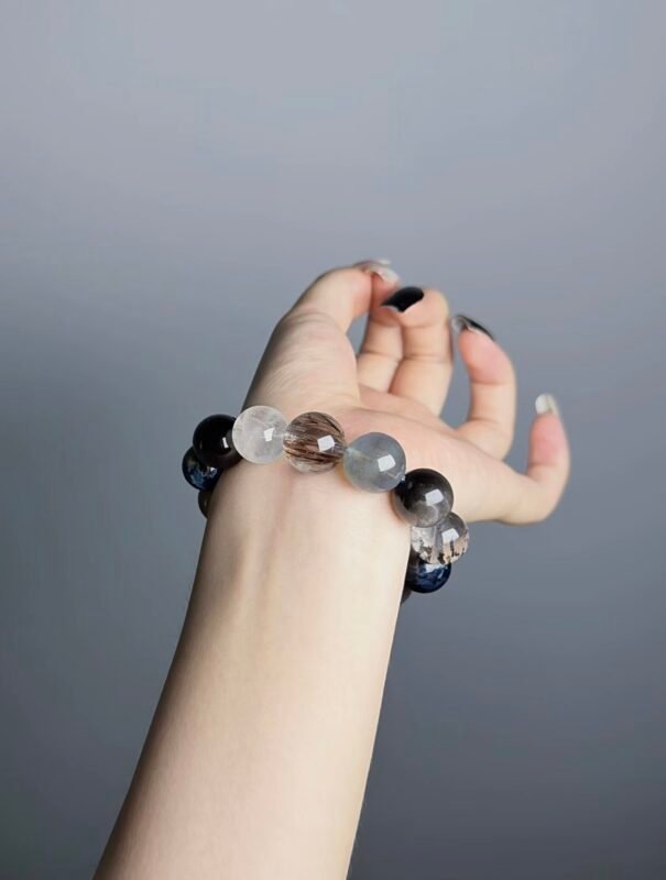 Hand Displaying Kyanite Details, Water Veins Ignite Spiritual Awakening