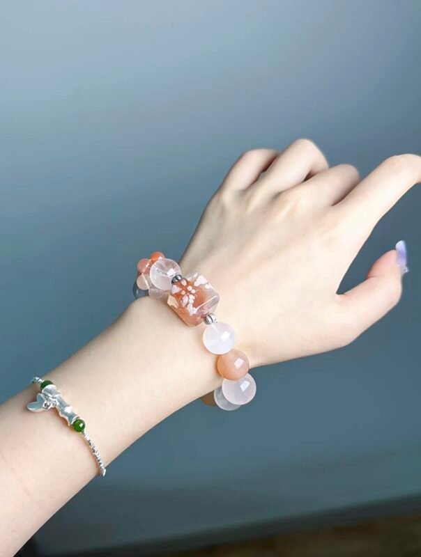 Hand Displaying Layered Xiwei Bracelet, Multi-Crystal Sync Awakens Spirituality