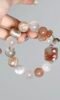 Close-Up of Cherry Blossom Agate Square Bead, Earth Veins Hold Gentle Energy
