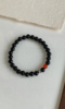 Single-Row Obsidian & Agate Bracelet, Fire Veins Ignite Action Energy