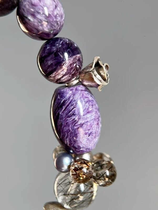 Iolite Bead Details, Earth Veins Hold Grounding Power