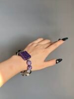Amethyst Bead Close-Up, Fire Veins Enhance Spiritual Connection